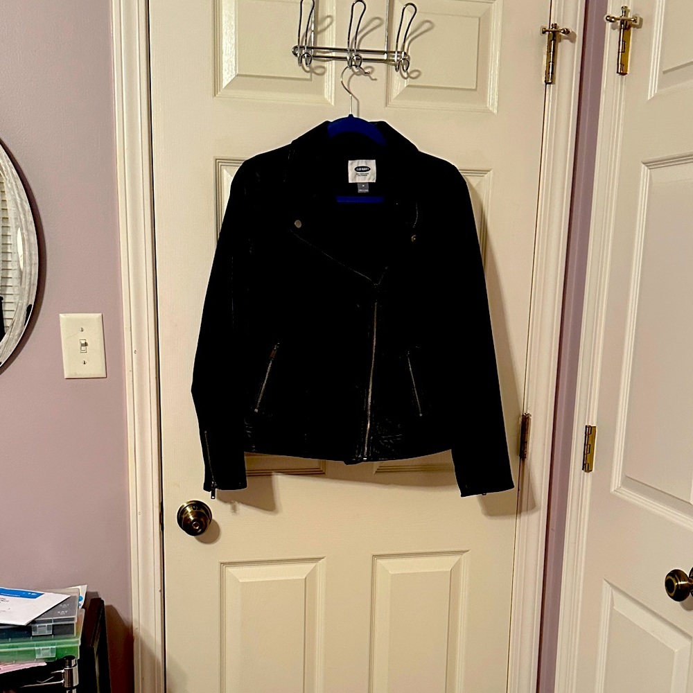 Old Navy Black Leather Women's Jacket
